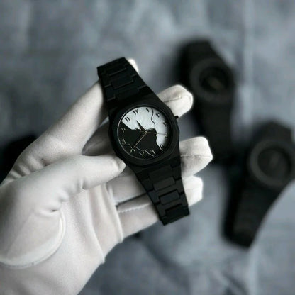 New Black Arabic Aura watch - dial decorate with marble fiber